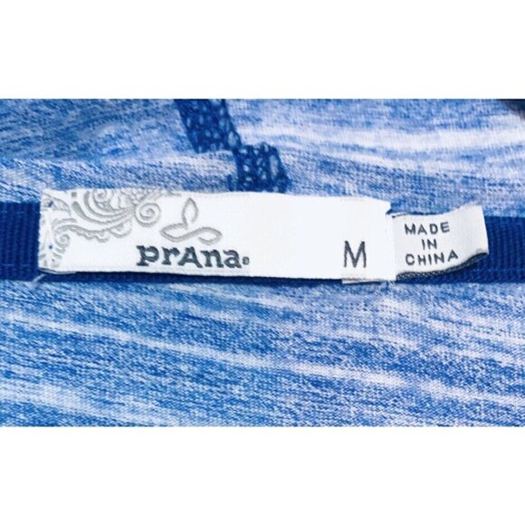 PrAna Womens Medium Blue Space Dye Demi Top Lightweight Hoodie Pockets - Picture 5 of 6